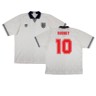 England 1990-92 Home Shirt (M) (Excellent) (Rooney 10)