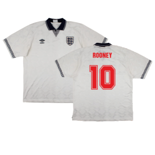 England 1990-92 Home Shirt (S) (Good) (Rooney 10)