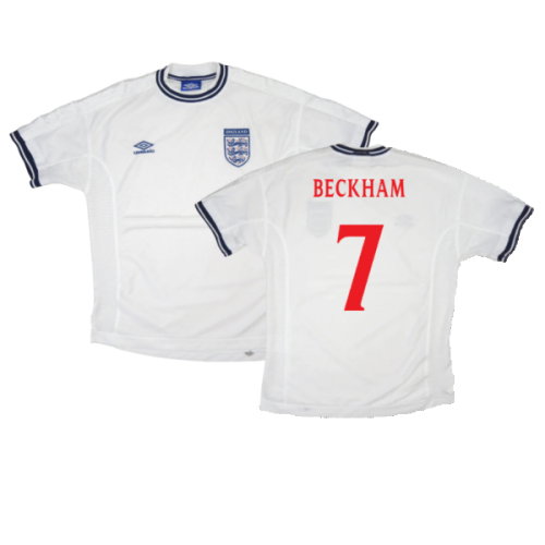 England 1999-01 Home Shirt (XL) (Very Good) (Beckham 7)