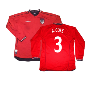 England 2002-04 Away L/S Shirt (L) (Good) (A. Cole 3)