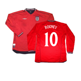 England 2002-04 Away L/S Shirt (L) (Good) (ROONEY 10)