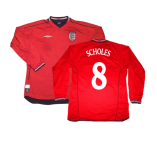 England 2002-04 Away Shirt LS (L) (Excellent) (Scholes 8)
