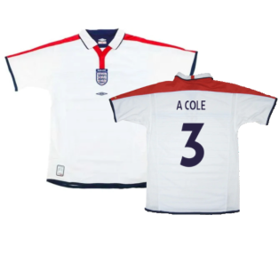 England 2003-05 Home Shirt (M) (Very Good) (A Cole 3)