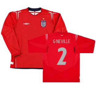 England 2004-2006 Long Sleeve Away Shirt (L) (Excellent) (G Neville 2)