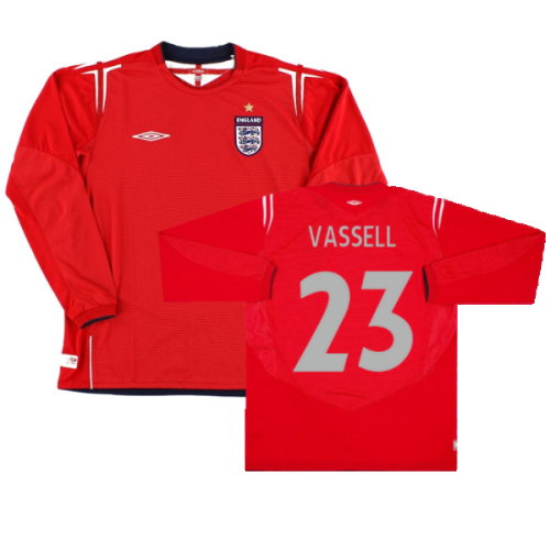 England 2004-2006 Away L/S Shirt (L) (Excellent) (Vassell 23)