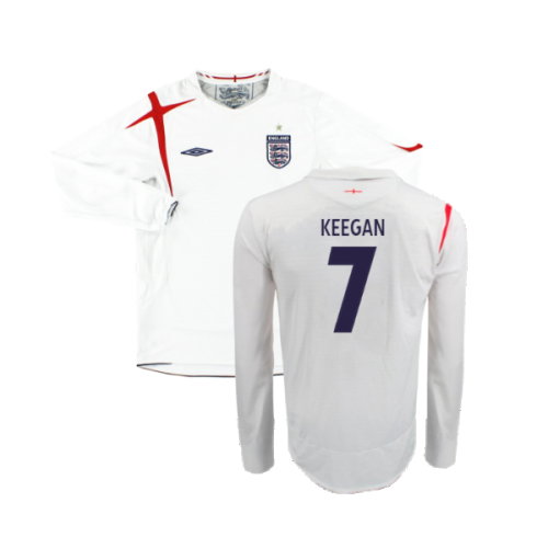 England 2005-07 Home Long Sleeve Shirt (XL) (Very Good) (KEEGAN 7)