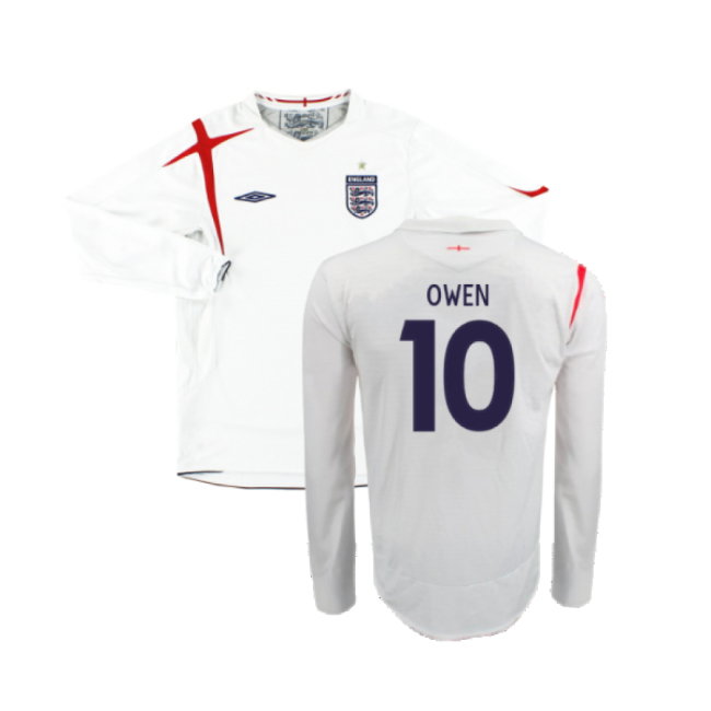 England 2005-07 Home Long Sleeve Shirt (XL) (Very Good) (OWEN 10)