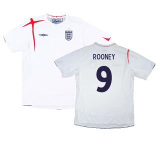 England 2005-07 Home Shirt (XXL) (Excellent) (ROONEY 9)