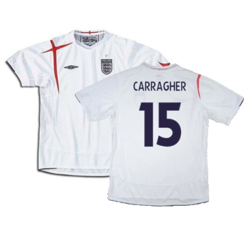 England 2005-2007 Home Shirt (XXL) (Very Good) (Very Good) (CARRAGHER 15)