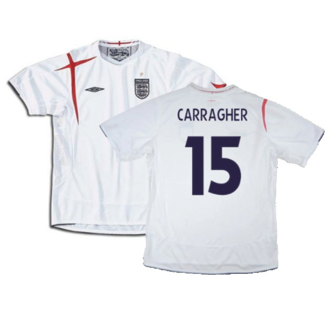 England 2005-2007 Home Shirt (XXL) (Very Good) (Very Good) (CARRAGHER 15)