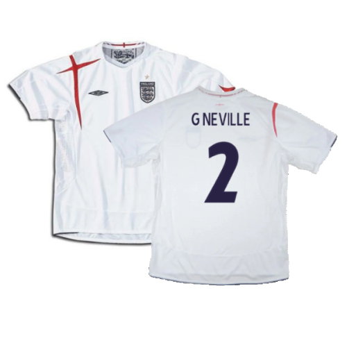 England 2005-2007 Home Shirt (XXL) (Very Good) (Very Good) (G NEVILLE 2)