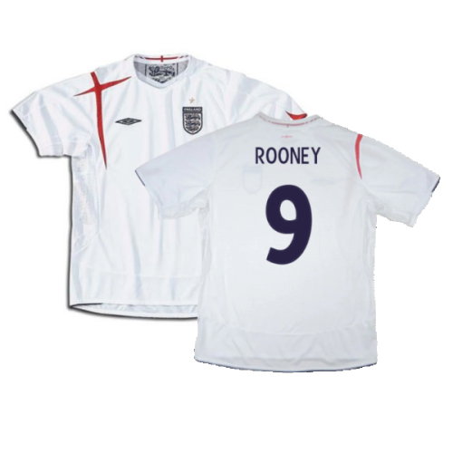 England 2005-2007 Home Shirt (XXL) (Very Good) (Very Good) (ROONEY 9)