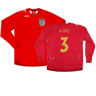 England 2006-08 Away Shirt (L/S) (L) (Very Good) (A COLE 3)