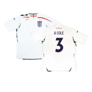 England 2007-09 Home Shirt (S) (Very Good) (A COLE 3)