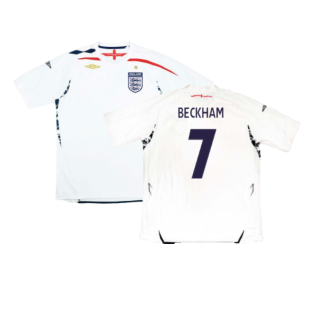 England 2007-09 Home Shirt (S) (Very Good) (BECKHAM 7)