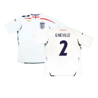 England 2007-09 Home Shirt (Excellent) (G NEVILLE 2)