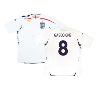 England 2007-09 Home Shirt (Excellent) (GASCOIGNE 8)