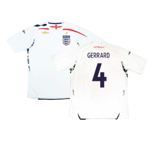 England 2007-09 Home Shirt (XL) (Excellent) (GERRARD 4)