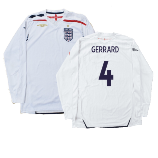 England 2007-09 Home Long Sleeved Shirt (L) (Mint) (GERRARD 4)