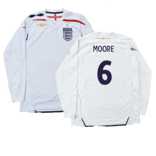 England 2007-09 Home Long Sleeved Shirt (L) (Mint) (MOORE 6)