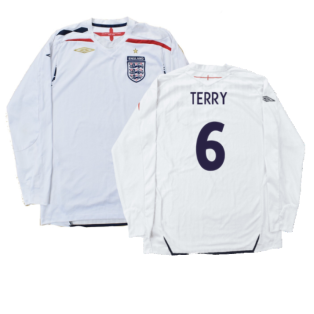 England 2007-09 Home Long Sleeved Shirt (L) (Mint) (TERRY 6)