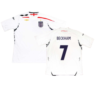England 2007-2009 Home Shirt (XL) (BECKHAM 7) (Fair)