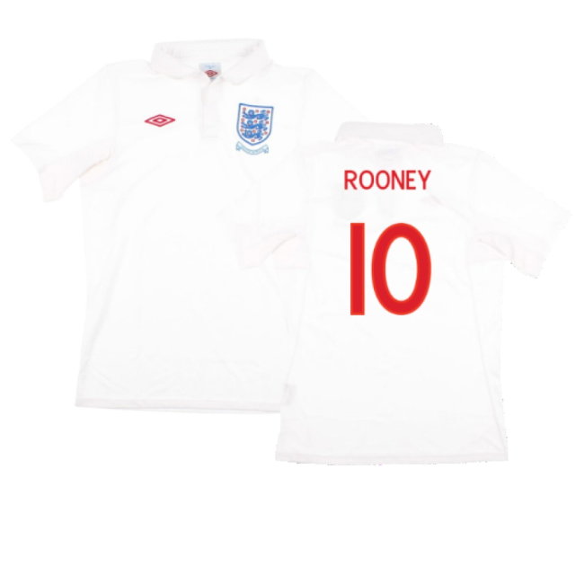 England 2009-10 Home Shirt (With South Africa Badge Detail) (XL) (Mint) (ROONEY 10)