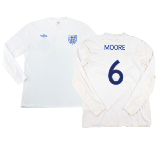England 2010-11 Long Sleeve Home Shirt(M) (Good) (Moore 6)