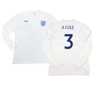 England 2010-12 Long Sleeve Home Shirt (L) (Excellent) (A COLE 3)
