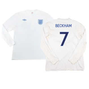 England 2010-12 Long Sleeve Home Shirt (L) (Excellent) (BECKHAM 7)