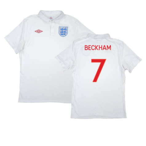 England 2010-2011 Home Shirt (XL) (Excellent) (BECKHAM 7)
