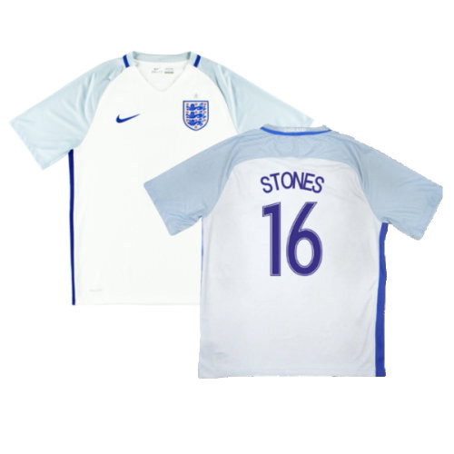 England 2016-17 Home Shirt (XL) (Excellent) (Stones 16)