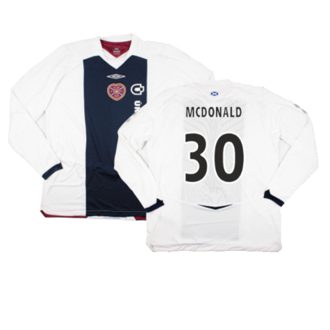 Hearts 2008-09 Long Sleeve Away Shirt (XXL) (McDonald 30) (Mint)