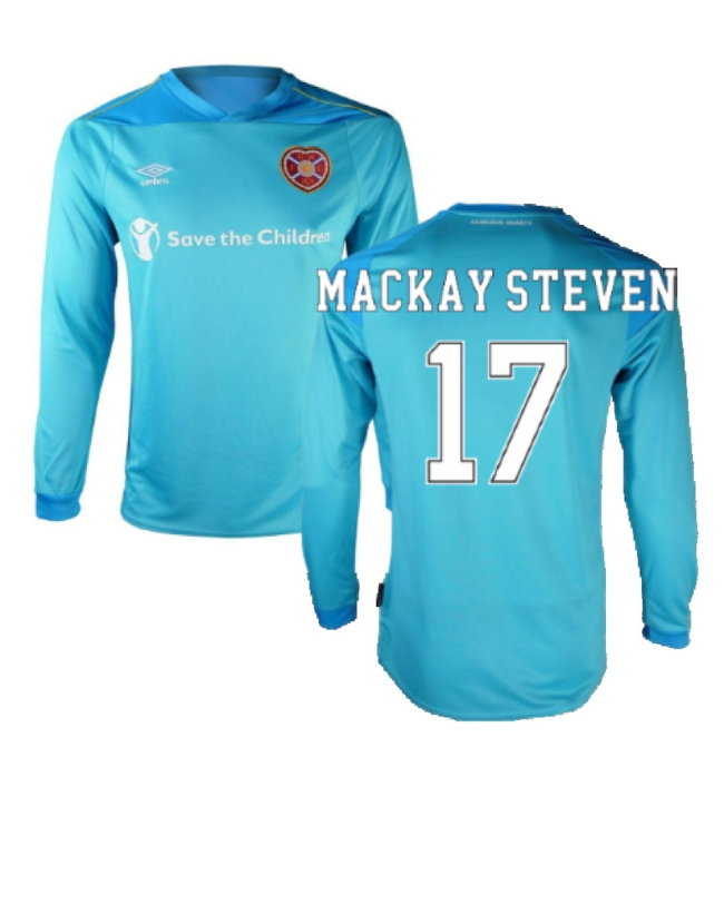 Hearts 2020-21 GK Home Long Sleeve Shirt (L) (Mackay Steven 17) (Excellent)