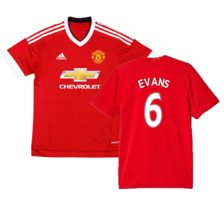 Manchester United 2015-16 Home Shirt (S) (Evans 6) (Very Good)
