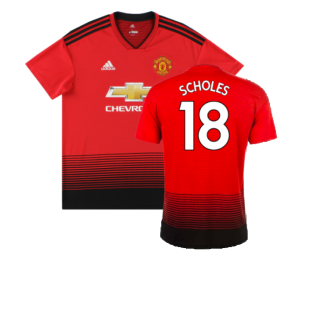 Manchester United 2018-19 Home Shirt (Very Good) (Scholes 18)