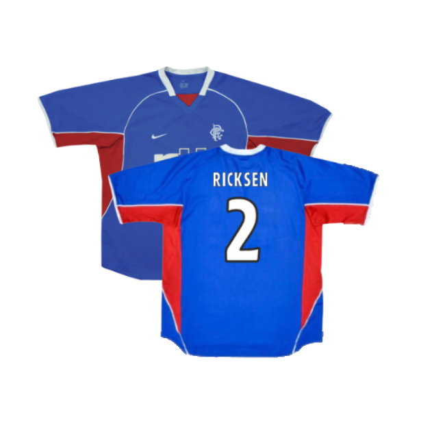 Rangers 2001-02 Home Shirt (L) (Excellent) (RICKSEN 2)