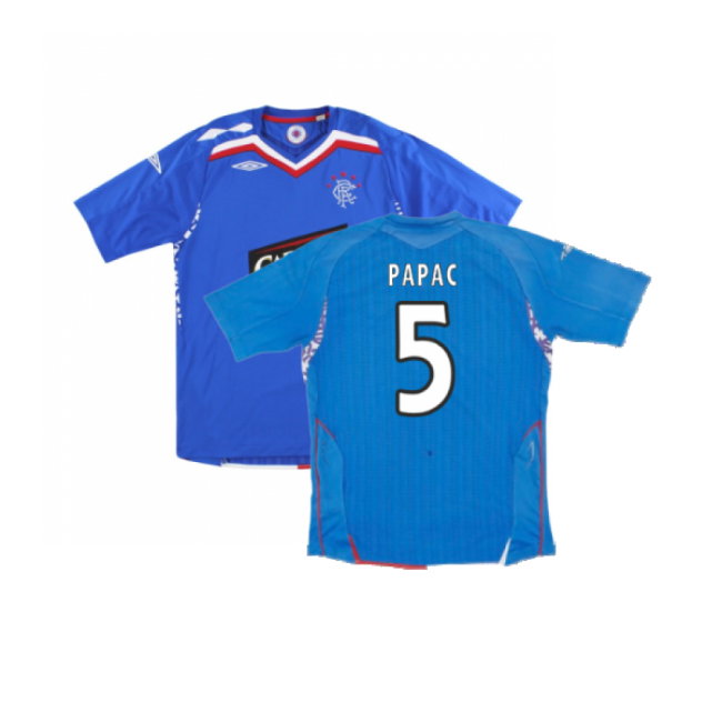 Rangers 2007-08 Home Shirt (Excellent) (Papac 5)