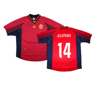 Spain 1998-99 Home Shirt (XL) (Excellent) (ALONSO 14)