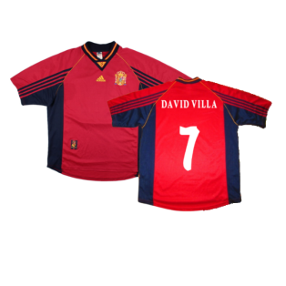 Spain 1998-99 Home Shirt (XL) (Excellent) (DAVID VILLA 7)