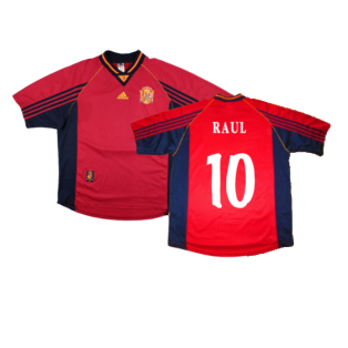 Spain 1998-99 Home Shirt (XL) (Excellent) (Raul 10)
