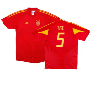 Spain 2004-2006 Home Shirt. (Very Good) (Puyol 5)