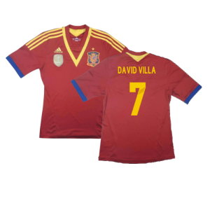Spain 2013-14 Home Shirt (S) (Excellent) (David Villa 7)