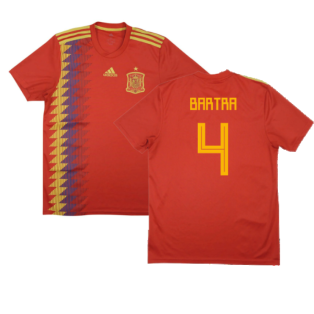 Spain 2018-20 Home Shirt (2XL) (Bartra 4) (Good)