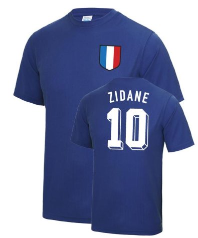 Zinedine Zidane France WC Football T Shirt - Blue