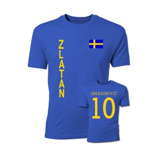 Zlatan Ibrahimovic Sweden Flag T-Shirt (Blue)