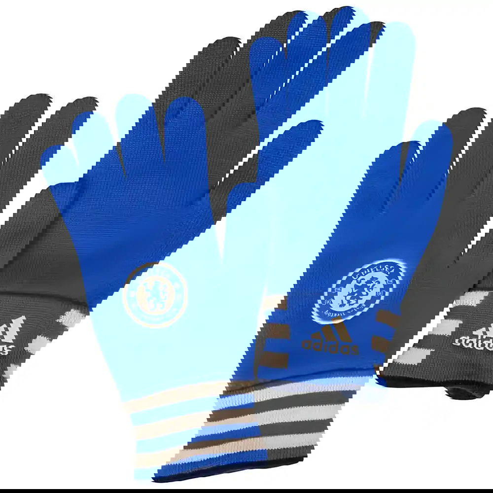 2012-13 Chelsea Adidas 3 Stripe Knitted Gloves (Blue)