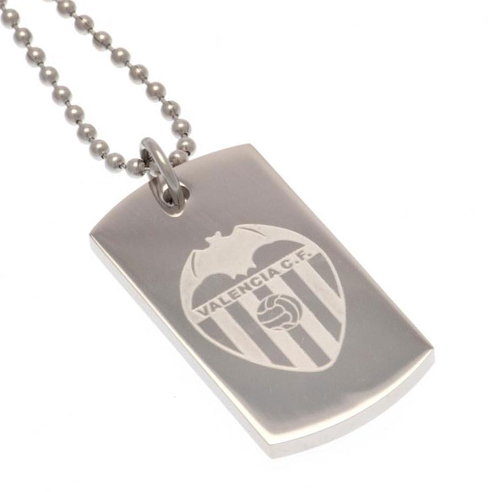 Valencia CF Engraved Dog Tag & Chain