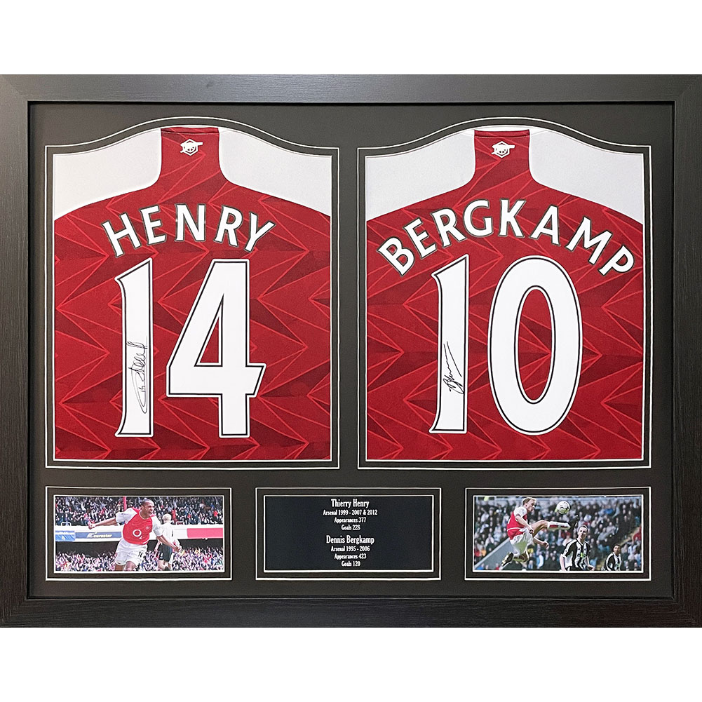 Arsenal FC Henry & Bergkamp Signed Shirt (Duo Framed)