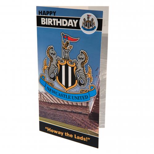 Newcastle United FC Birthday Card &amp; Badge